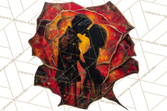 Romantic Couple Silhouettes, Rose Cutout PNG, Surreal Love Product Image 4