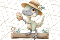 Cute Summer Dinosaur Clipart Sweet Treat Dino PNG Product Image 4