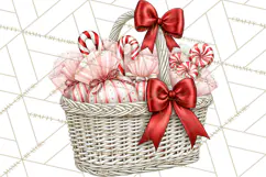 Peppermint Christmas Treasures Clipart PNG, Candy Cane Product Image 5