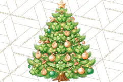 Multi Themed Christmas Trees Clipart PNG Product Image 5