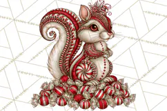 Whimsical Peppermint Animal PNG Christmas Clipart Product Image 2