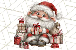 Santa Christmas Clipart, Cute Whimsical Santa PNG, Christmas Product Image 2