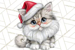 Christmas Cat Clipart PNG, Funny Kitten Christmas Product Image 2