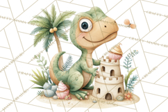 Cute Summer Dinosaur Clipart Sweet Treat Dino PNG Product Image 2