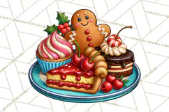 Christmas Retro Diner Clipart PNG 1950s Holiday Food & Decor Product Image 4