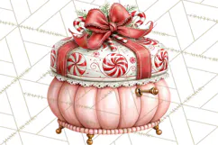 Peppermint Christmas Treasures Clipart PNG, Candy Cane Product Image 3
