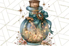 Vintage Witch Apothecary Clipart PNG, Halloween Magic Product Image 3