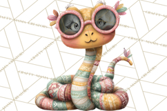 Cute Snake Clipart Pastel Reptile PNG Product Image 2