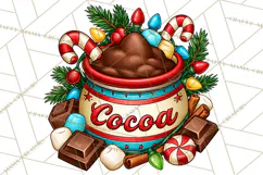 Cocoa Christmas Clipart, Chocolate Coffee Holiday PNG Product Image 3