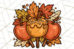 Cozy Fall Clipart PNG Autumn Harvest Illustrations Product Image 4