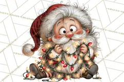 Santa Christmas Clipart, Cute Whimsical Santa PNG, Christmas Product Image 4