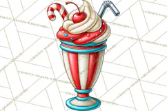 Christmas Retro Diner Clipart PNG 1950s Holiday Food & Decor Product Image 5