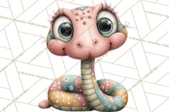 Cute Snake Clipart Pastel Reptile PNG Product Image 3