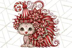 Whimsical Peppermint Animal PNG Christmas Clipart Product Image 4