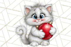 Christmas Cat Clipart PNG, Funny Kitten Christmas Product Image 4