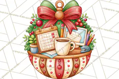 Multi Themed Christmas Ornament Clipart PNG Product Image 5