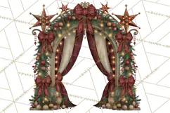 Christmas Circus Clipart, Vintage Christmas Circus PNG Product Image 5