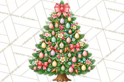 Multi Themed Christmas Trees Clipart PNG Product Image 5