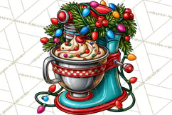 Christmas Retro Diner Clipart PNG 1950s Holiday Food & Decor Product Image 2