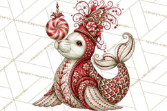 Whimsical Peppermint Animal PNG Christmas Clipart Product Image 5