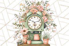 Mint Cottagecore Kitchen Clipart, Vintage Country Floral Png Product Image 4