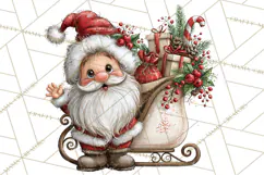 Santa Christmas Clipart, Cute Whimsical Santa PNG, Christmas Product Image 5