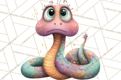 Cute Snake Clipart Pastel Reptile PNG Product Image 4