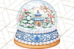 Chinoiserie Gingerbread Christmas Clipart PNG Product Image 2