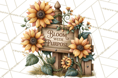 Inspirational Farmhouse Sunflower Clipart PNG Product Image 2