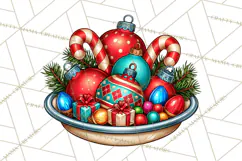 Christmas Retro Diner Clipart PNG 1950s Holiday Food & Decor Product Image 2