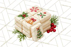 Christmas Mahjong Clipart, Holiday Mahjong Tiles PNG Product Image 2