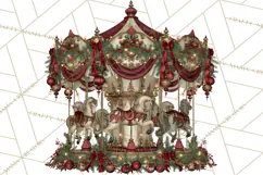 Christmas Circus Clipart, Vintage Christmas Circus PNG Product Image 2