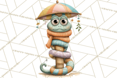 Cute Snake Clipart Pastel Reptile PNG Product Image 5