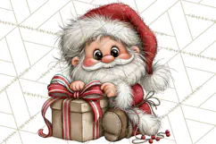 Santa Christmas Clipart, Cute Whimsical Santa PNG, Christmas Product Image 2