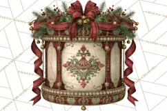 Christmas Circus Clipart, Vintage Christmas Circus PNG Product Image 2