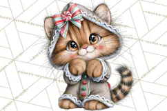 Christmas Cat Clipart PNG, Funny Kitten Christmas Product Image 2