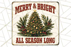 Vintage Christmas Metal Sign Clipart, Funny, Inspirational Product Image 2