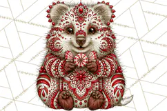 Whimsical Peppermint Animal PNG Christmas Clipart Product Image 5