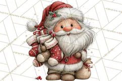 Santa Christmas Clipart, Cute Whimsical Santa PNG, Christmas Product Image 2