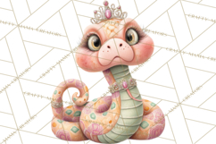 Cute Snake Clipart Pastel Reptile PNG Product Image 5