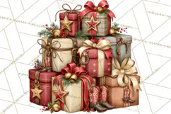 Western Christmas Clipart PNG, Cowboy Christmas, Rustic Product Image 2