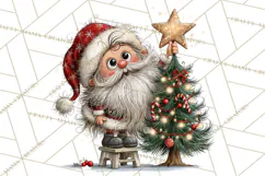 Santa Christmas Clipart, Cute Whimsical Santa PNG, Christmas Product Image 3