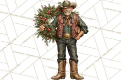 Western Christmas Clipart PNG, Cowboy Christmas, Rustic Product Image 3