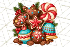 Cocoa Christmas Clipart, Chocolate Coffee Holiday PNG Product Image 4