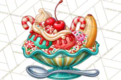 Christmas Retro Diner Clipart PNG 1950s Holiday Food & Decor Product Image 3