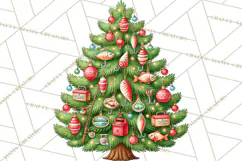 Multi Themed Christmas Trees Clipart PNG Product Image 3