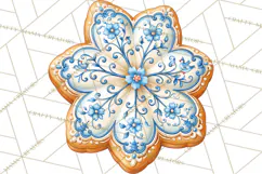 Chinoiserie Gingerbread Christmas Clipart PNG Product Image 3