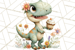 Cute Summer Dinosaur Clipart Sweet Treat Dino PNG Product Image 2