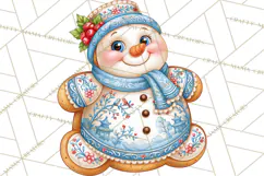 Chinoiserie Gingerbread Christmas Clipart PNG Product Image 4