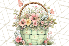 Mint Cottagecore Kitchen Clipart, Vintage Country Floral Png Product Image 3